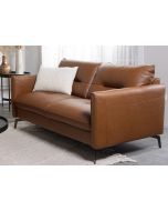 ספה דו מושבית 180 ס"מ עור בגוון חום אדמדם דגם סונטה