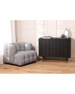 שידת קונסולה 120 ס"מ 2 דלתות+2 מגירות MDF ופורניר אלון בגוון שחור דגם קיוב