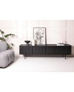 מזנון 200 ס"מ 4 דלתות MDF ופורניר אלון בגוון שחור דגם קיוב