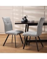 כסא פינת אוכל בד בגוון אפור בהיר דגם קנולי