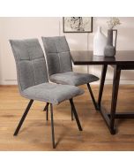 כסא פינת אוכל בד בגוון אפור כהה דגם קנולי