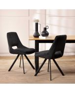 כסא פינת אוכל בד בגוון שחור דגם טאפר