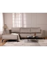 ספה פינתית שמאל 300 ס"מ בד בז' כהה דגם ג'ניס