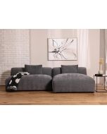 ספה פינתית ימין 145*260 ס"מ בד בגוון אפור כהה דגם פופ