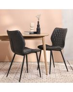 כסא פינת אוכל שחור דמוי עור דגם GEOMETRY