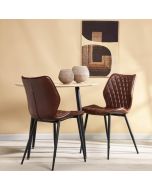 כסא פינת אוכל חום דמוי עור דגם GEOMETRY