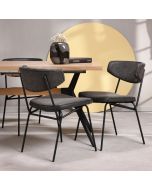 כסא פינת אוכל שחור דמוי עור דגם MOLDO