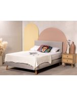 מיטה זוגית 190*140 ס"מ אפור בהיר דגם DOMIRO