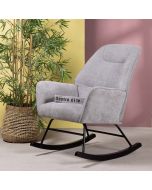 כורסת נדנדה בד בגוון אפור דגם FACTORY