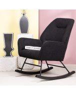 כורסת נדנדה בד בגוון שחור כבשה דגם FACTORY