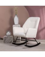 כורסת נדנדה בד בגוון לבן כבשה דגם FACTORY