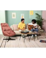 כורסא מסתובבת בד קטיפה בגוון וורוד דגם COSTA