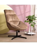 כורסא מסתובבת בד קטיפה בגוון בז' דגם COSTA