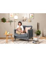 כורסא בד קטיפה בגוון כחול ג'ינס דגם WINTER