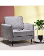 כורסא בד קטיפה בגוון אפור דגם WINTER