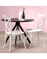 כסא אוכל לבן פלסטיק קשיח דגם XISO