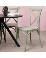 כסא אוכל ירקרק פלסטיק קשיח דגם XISO