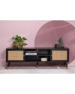 מזנון 150 ס"מ בגוון שחור משולב ראטן דגם TANO