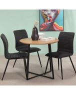 שולחן אוכל קוטר 80 ס"מ בגוון אלון טבעי דגם KOTI