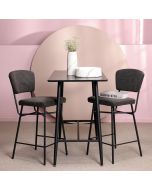 כסא בר דמוי עור שחור משענת גב דגם ZIKO