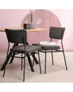 כסא פינת אוכל דמוי שחור חום דגם ZIKO