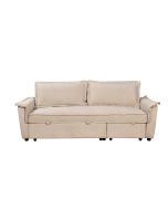 ספה באורך 214 ס"מ נפתחת למיטה בד בגוון בז' דגם GRANDE