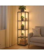 יחידת 4 מדפים כולל תאורת LED בגוון שחור דגם 2166