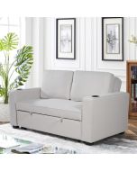 ספה דו מושבית נפתחת למיטה זוגית דגם Arita גוון חום בהיר \ בז'