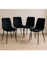 רביעיית כיסאות מרופדים דגם ריביירה בגוון שחור