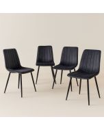 רביעיית כיסאות מרופדים דגם ריביירה בגוון אפור כהה