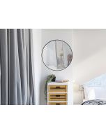 מראה עגולה 50 ס"מ מסגרת מתכת דקה דגם שרי גוון שחור