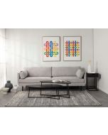 ספה תלת מושבית 245 ס"מ בגוון אפרפר בהיר דגם LOOPING