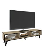 מזנון טלוויזיה רוחב 150 ס"מ דגם לונה בגוון אלון בשילוב שחור