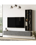 מזנון טלוויזיה תלוי דגם שרלוט גוון אפור