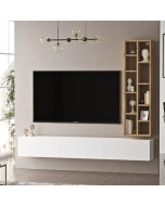 מזנון טלוויזיה תלוי דגם שרלוט גוון לבן