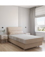 מיטת יחיד 0.9 חשמלית מפנקת עם ארגז מצעים דגם סהר שמנת RAM DESIGN