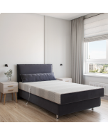 מיטת יחיד 0.9 חשמלית מפנקת עם ארגז מצעים דגם סהר אפור RAM DESIGN