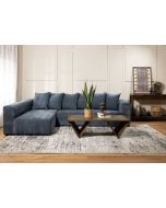 ספת רביצה פינתית 300 ס"מ שמאל בד כחול ג'ינס דגם בוקסי