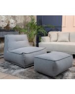 פוף כורסא מעוצב דגם Provence צבע אפור בהיר