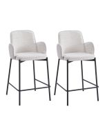 זוג כיסאות בר מעוצבים לפינת אוכל בגוון קרם  דגם אלסקה