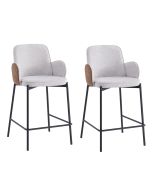 זוג כיסאות בר מעוצבים לפינת אוכל בגוון ב'ז דגם אלסקה