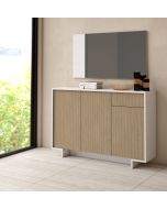 שידת אחסון מודרנית דגם לורן גוון לבן בשילוב עץ