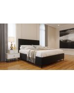 מיטה זוגית בד קטיפה דגם אליסיה 160x200 גוון שחור