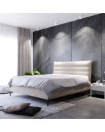 מיטה ברוחב וחצי בד קטיפה דגם גיזל 120x190 גוון אופוויט