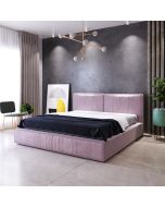 מיטה ברוחב וחצי 120x190 מרופדת קטיפה דגם גריזלי גוון ורוד