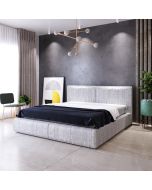 מיטה ברוחב וחצי 120x190 מרופדת קטיפה דגם גריזלי גוון אפור בהיר