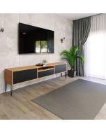 מזנון 180 ס"מ לסלון דגם שווייץ שחור משולב