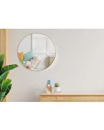 מראה עגולה 40 ס"מ מסגרת מתכת דקה דגם שרי גוון זהב