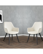 זוג כורסאות מעוצבות דגם מרסיי גוון שמנת