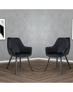 זוג כורסאות מעוצבות דגם מרסיי גוון שחור